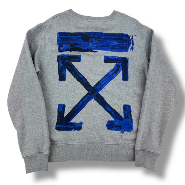 Off-White Blue Acrylic Arrows Grey Sweatshirt 