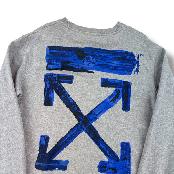 Off-White Blue Acrylic Arrows Grey Sweatshirt 