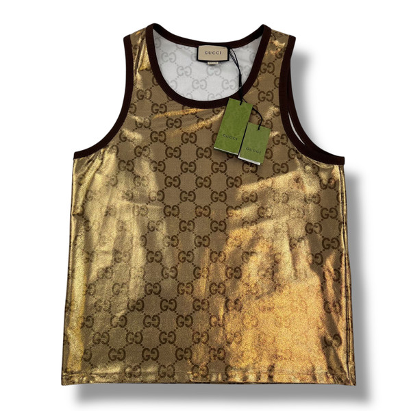 Gucci Gold GG Technical Jersey Tank Top 