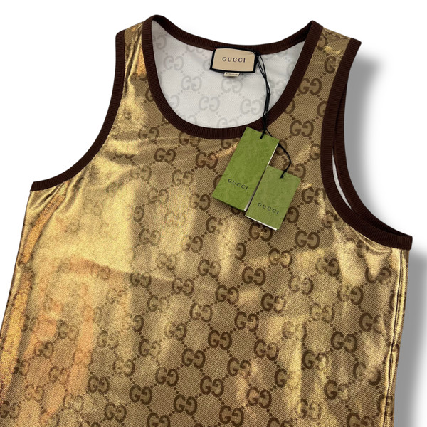 Gucci Gold GG Technical Jersey Tank Top 