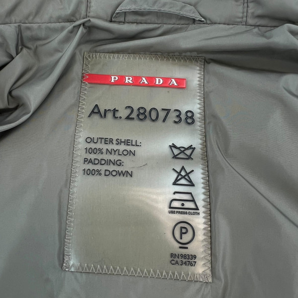 Prada Women's Khaki Two Tone Puffer Jacket 