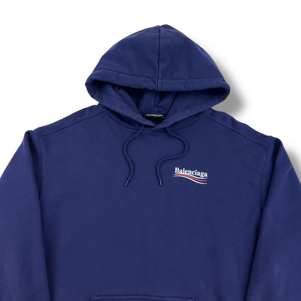 Balenciaga Campaign Logo Navy Hoodie 