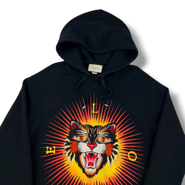 Gucci Angry Cat Applique Hoodie 