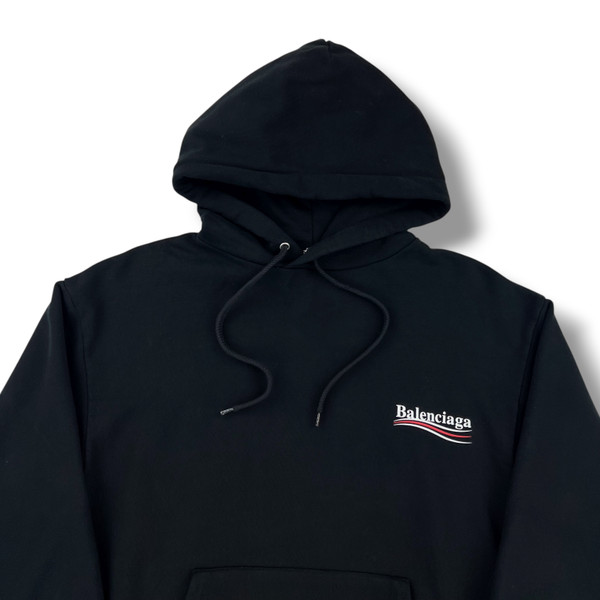 Balenciaga Black Campaign Logo Hoodie 