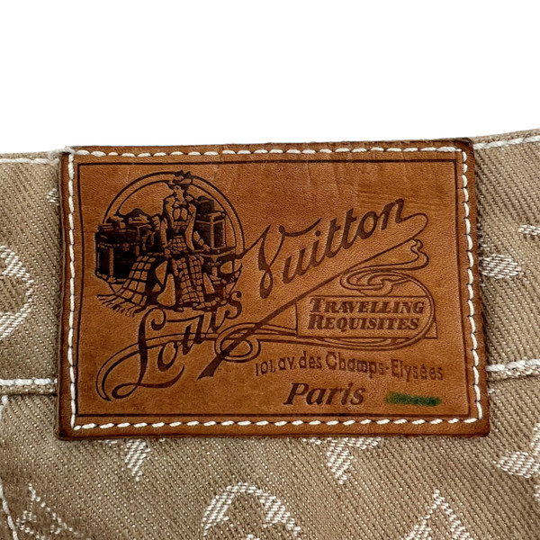 Louis Vuitton Beige Monogram Denim Skirt 