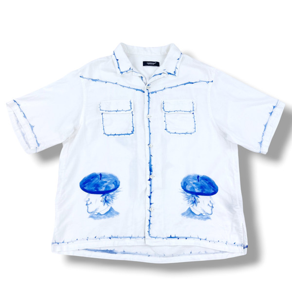 Undercover Beret Print White Short Sleeve Shirt