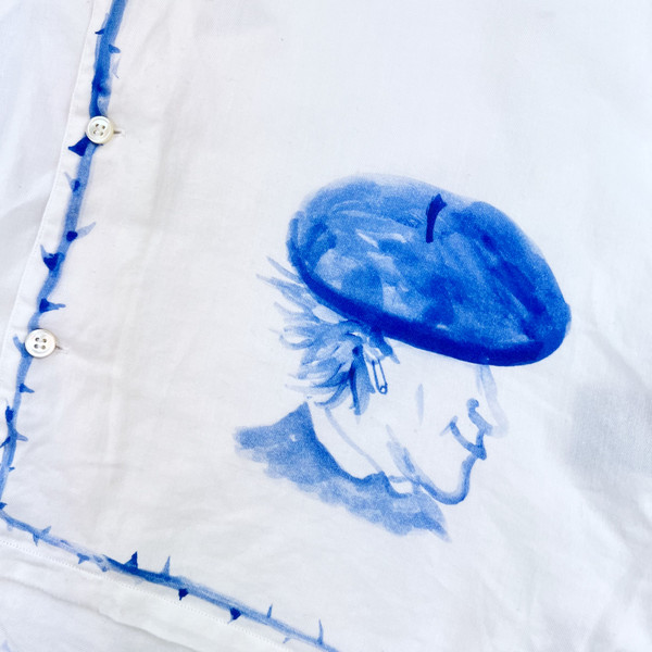 Undercover Beret Print White Short Sleeve Shirt