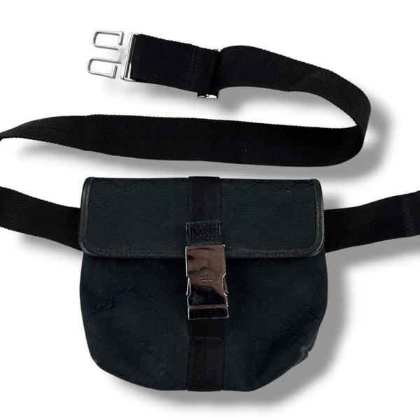Gucci Black Monogram Waist Bag 