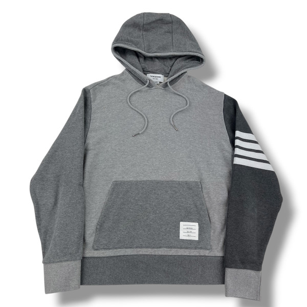 Thom Browne Tonal Funmix 4 Bar Popover Hoodie