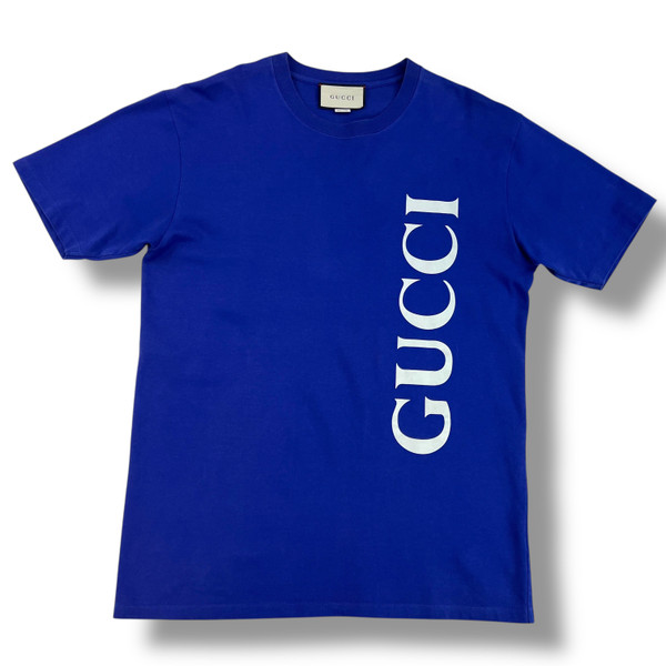 Gucci Blue Spellout T Shirt 