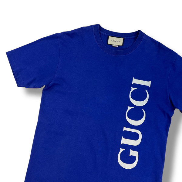 Gucci Blue Spellout T Shirt 