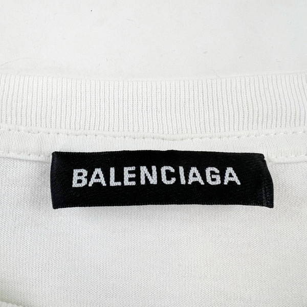 Balenciaga Rainbow Embroidered BB Crest White T Shirt 