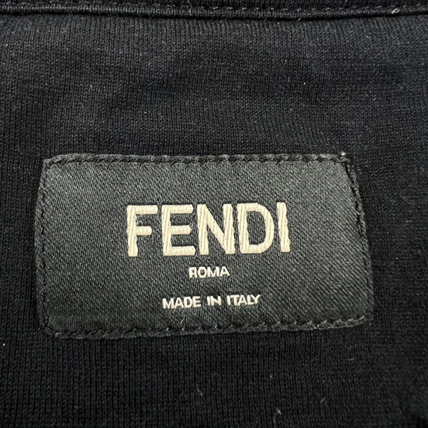 Fendi Crystal Monster Eyes Black T Shirt 