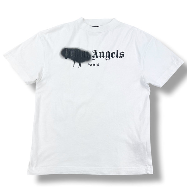 Palm Angels Spray Logo White T Shirt