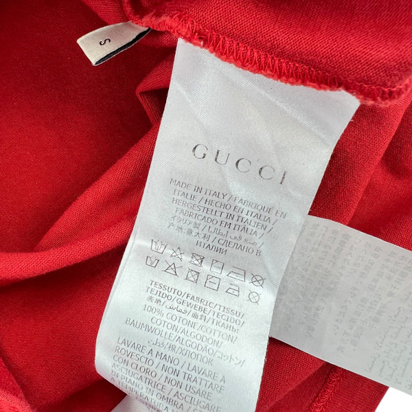 Gucci Spellout Logo Red T Shirt 