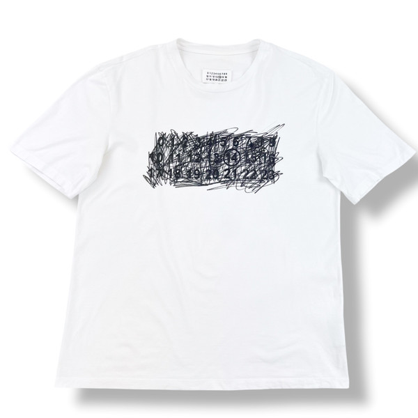 Maison Margiela Scribble Logo White T Shirt