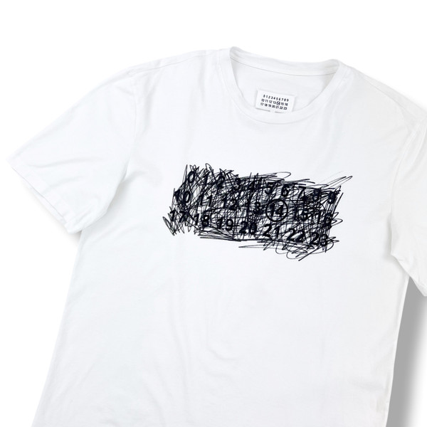 Maison Margiela Scribble Logo White T Shirt