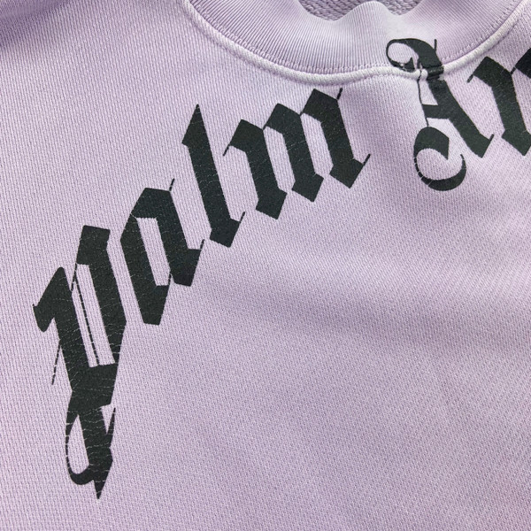Palm Angels Curved Logo Lilac Sweatshirt 