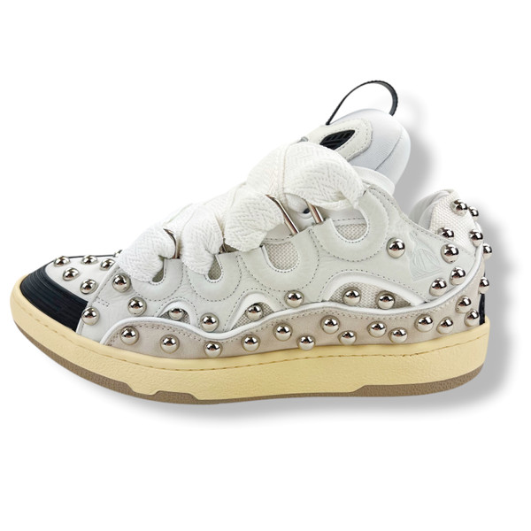 Lanvin Studded Leather Curb Trainers 