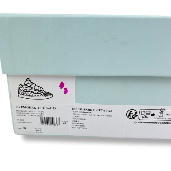 Lanvin Studded Leather Curb Trainers 