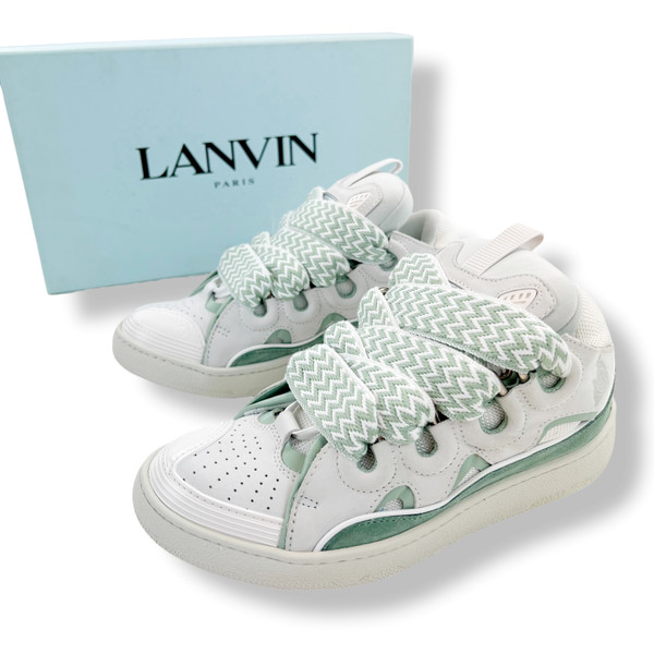 Lanvin Mint Green Curb Trainers