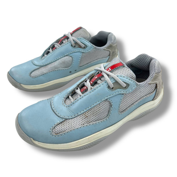 Prada Baby Blue Americas Cup Trainers