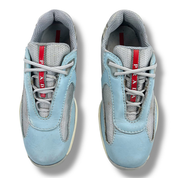 Prada Baby Blue Americas Cup Trainers