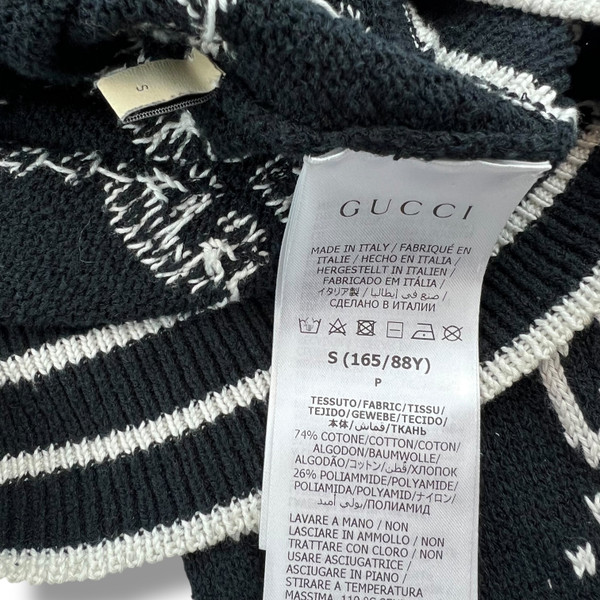 Gucci Navy Monogram Jacquard Cardigan 