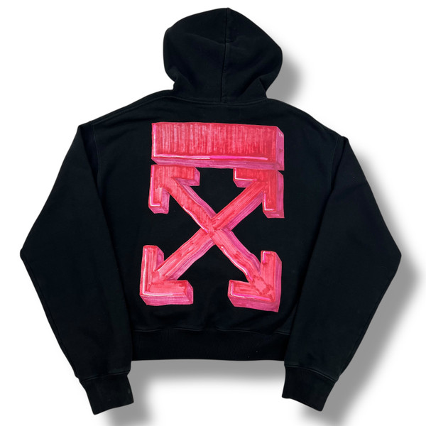 Off-White Pink Marker Arrows Black Hoodie 