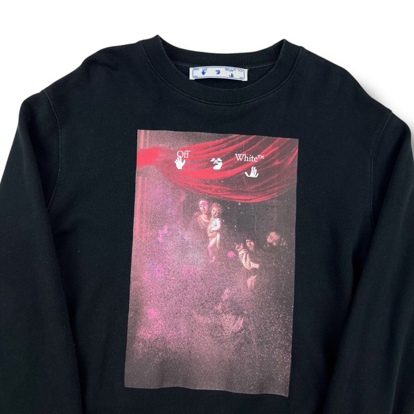 Off-White Caravaggio Sprayed Black Sweatshirt 