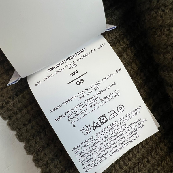 Off-White Khaki Embroidered Logo Beanie 