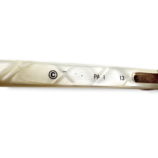 Cartier Half Rim Ivory Acetate Sunglasses w/ Custom Amethyst Lenses