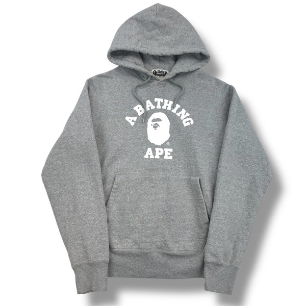 Bape College Logo Grey Hoodie 