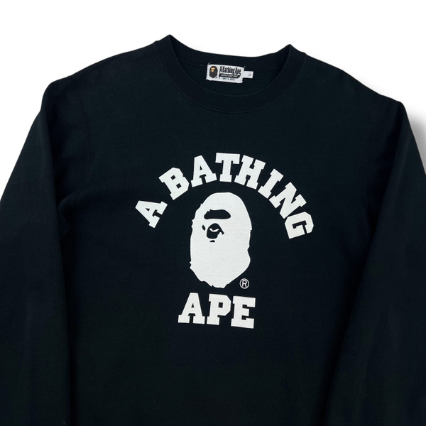 Bape Black College Logo Sweatshirt