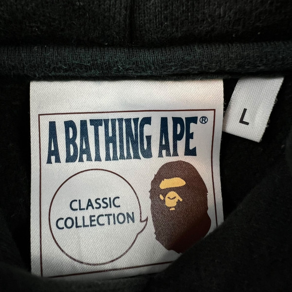 Bape College Logo Black Hoodie 