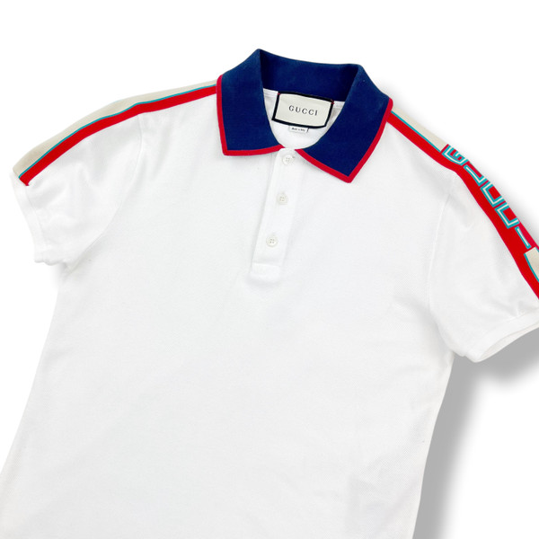 Gucci Ribbon White Polo Shirt 