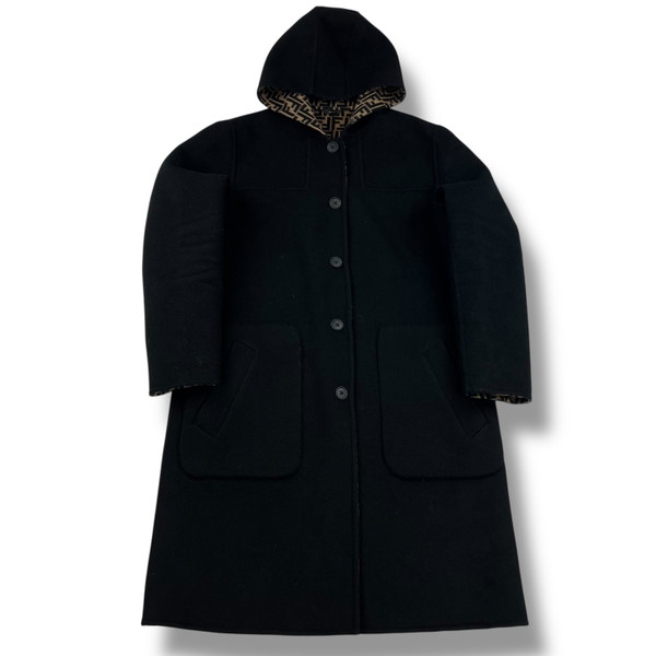 Fendi Reversible FF Monogram Lana Wool Coat 