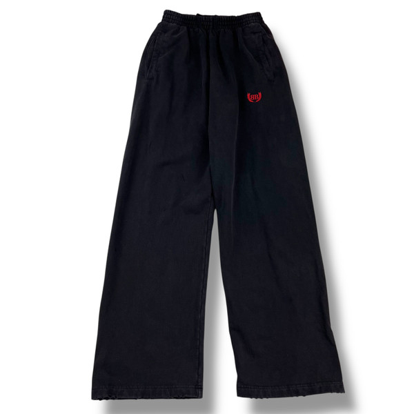 Balenciaga Laurel BB Crest Embroidered Distressed Sweatpants 