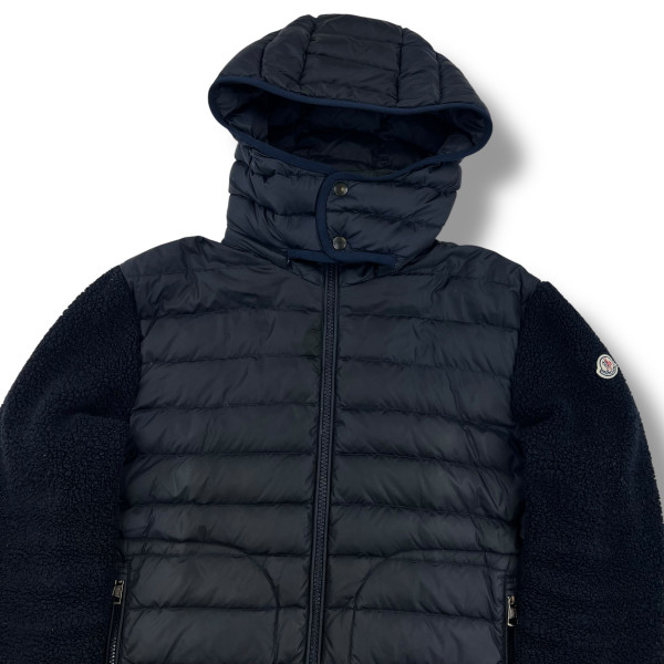 Moncler Navy Fleece / Padded Hybrid Jacket 