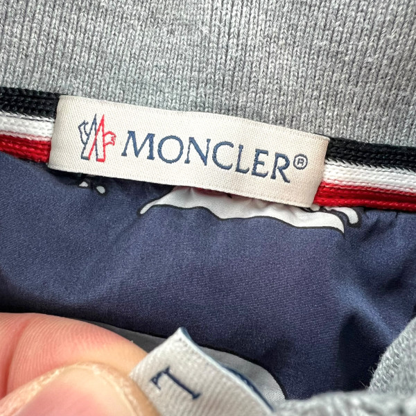 Moncler Character Rubber Logo Grey Polo Shirt 