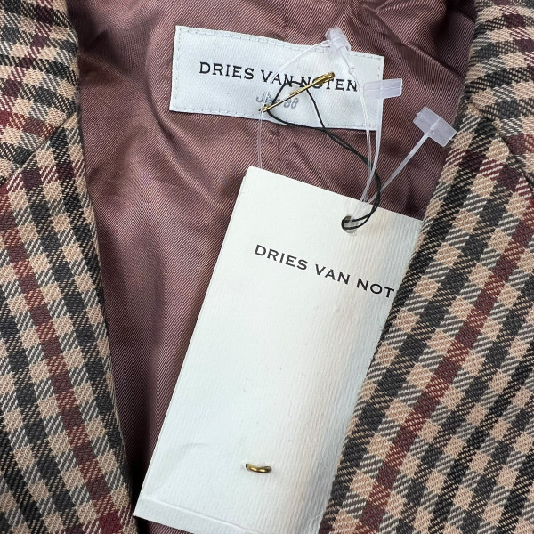 Dries Van Noten Beaume Embellished Check Wool Blazer