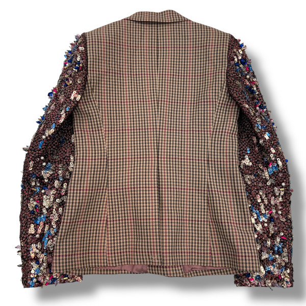 Dries Van Noten Beaume Embellished Check Wool Blazer