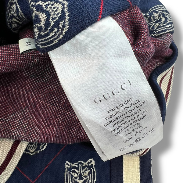 Gucci Tiger Print Navy Track Jacket 