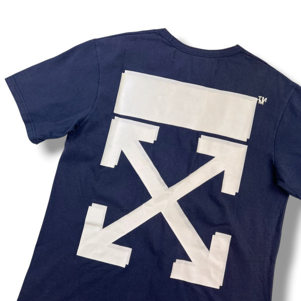 Off-White x Champion Distressed Navy T Shirt