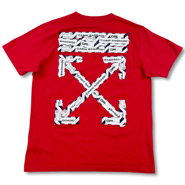 Off-White Airport Tape Arrows Red T Shirt