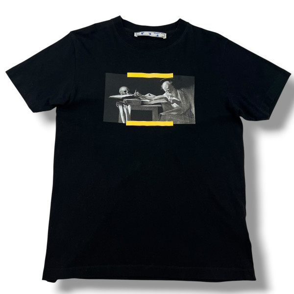 Off-White Yellow Caravaggio Black T Shirt 