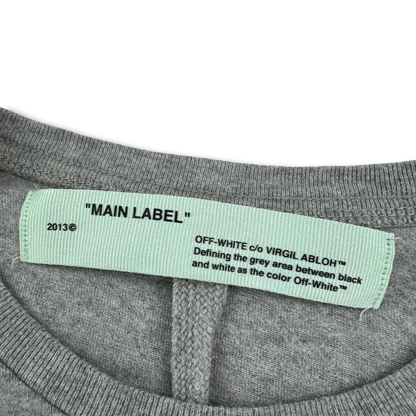 Off-White Yellow Arrows Grey Long Sleeve T Shirt