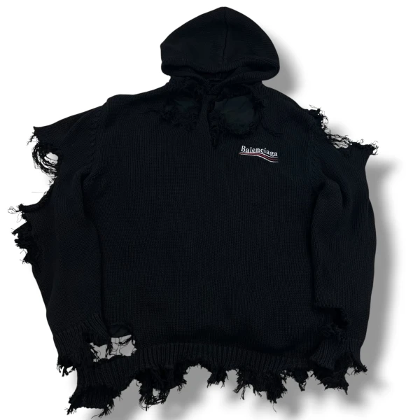 Balenciaga Destroyed Campaign Logo Hoodie