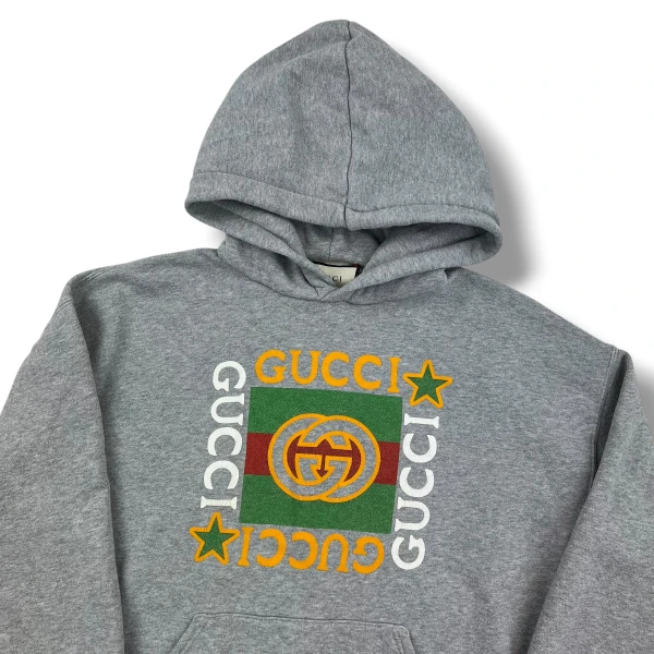 Gucci Star Printed Logo Grey Hoodie