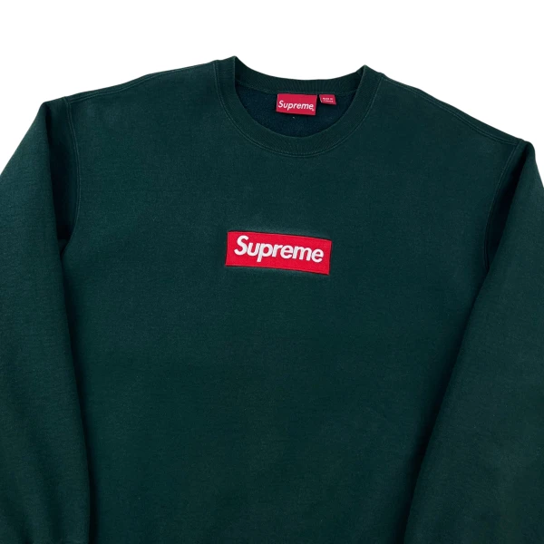 Supreme Pine Green Box Logo Sweatshirt 